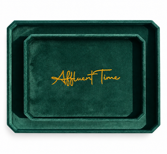 Custom velvet and leather options for bespoke jewellery tray